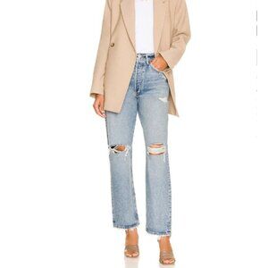 Agolde 90's Mid Rise Loose Jeans Isolate Distressed‎ 100% Cotton Size 25